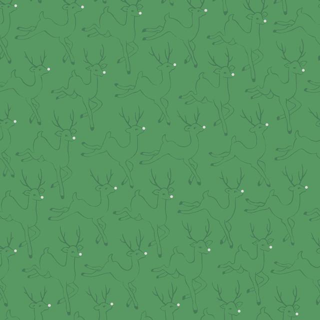 Merry Mix Deer Metallic Green - MASM11112 - G - Maywood Studios - Nebraska Quilt Company - F261086