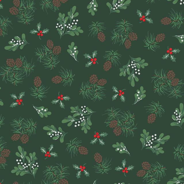 Merry Mix Evergreen Metallic Green - MASM11110 - G - Maywood Studios - Nebraska Quilt Company - F261082