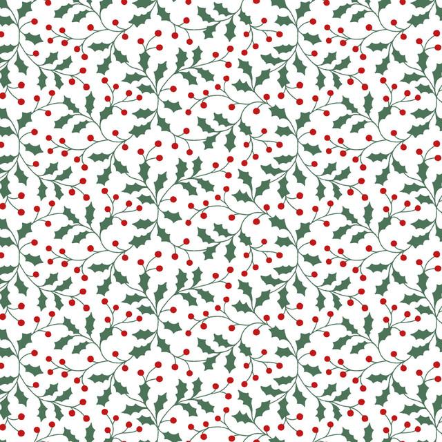 Merry Mix Holly and Berries White and Cream - MAS11113 - WZ - Maywood Studios - Nebraska Quilt Company - F261079