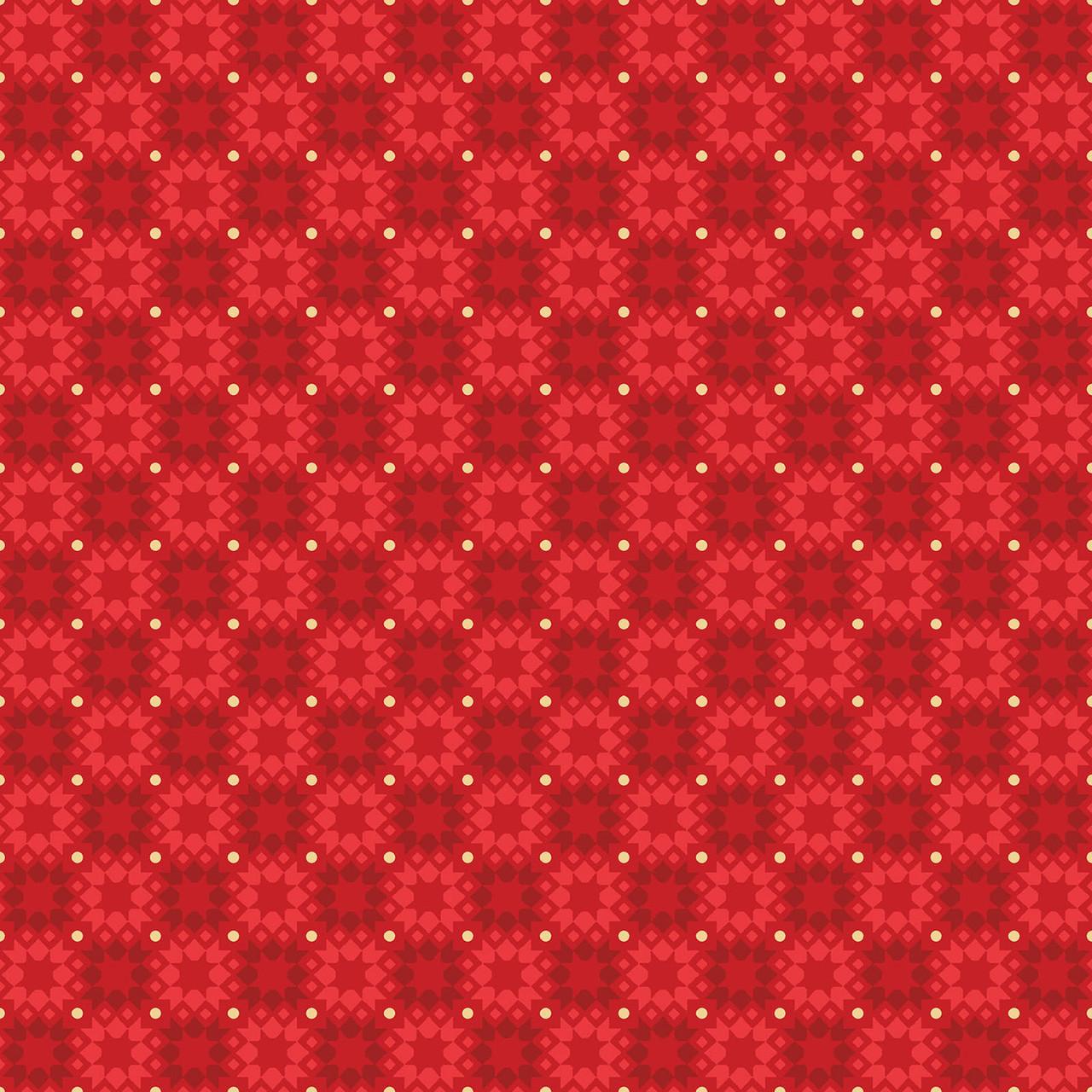 Merry Mix Star Tile Metallic Red - MASM11116 - R - Maywood Studios - Nebraska Quilt Company - F261113