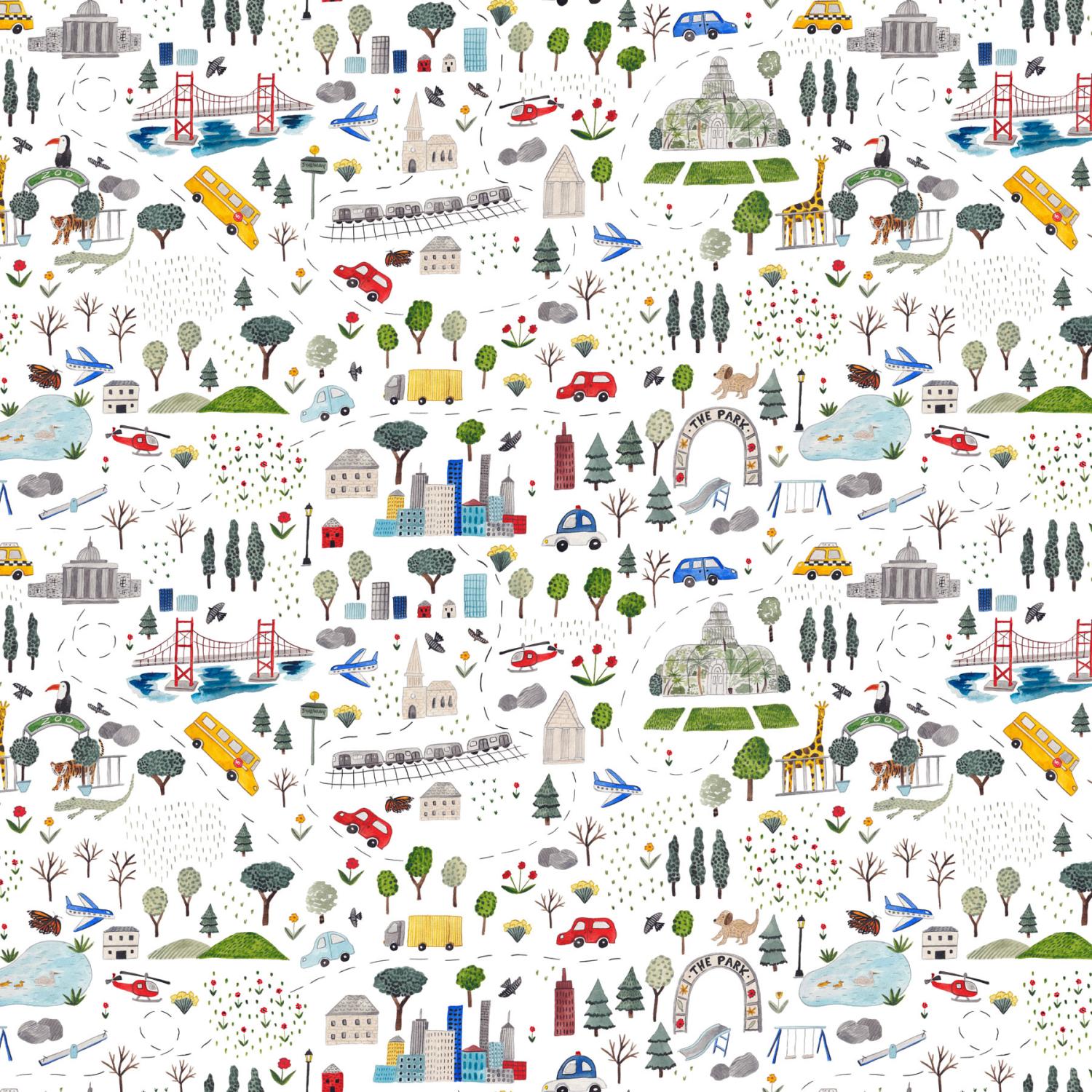 Mini Metropolis Cityscape White - 91189 - 10 - Northcott Fabrics - Nebraska Quilt Company - F251480