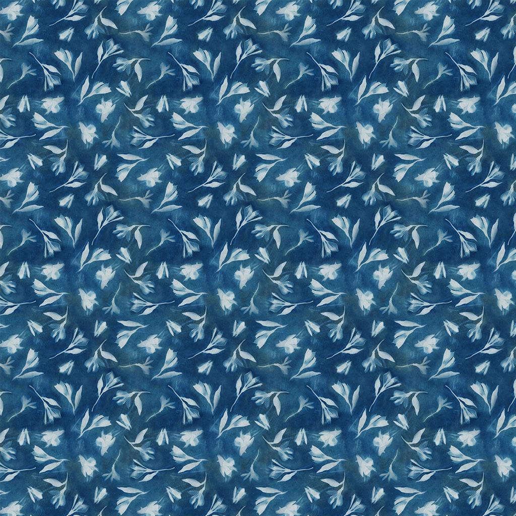 Naturescape Digital Alstroemeria Dark Sky Blue - Y4658 - 99 - Clothworks - Nebraska Quilt Company - F251196