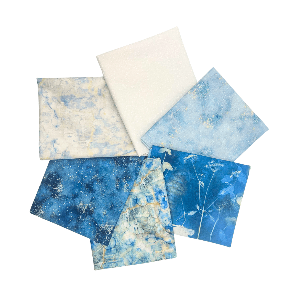 Naturescape Digital Fat Quarter Bundle Blue 6 Pieces - Nebraska Quilt Company - Naturescape Digital Fat Quarter Bundle Blue 6 Pieces