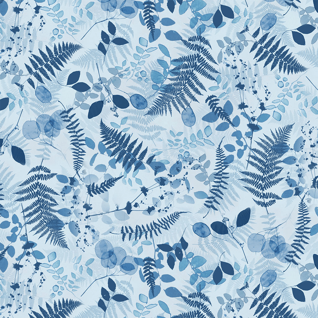 Naturescape Digital Ferns Pale Blue - Y4654 - 136 - Clothworks - Nebraska Quilt Company - F251190