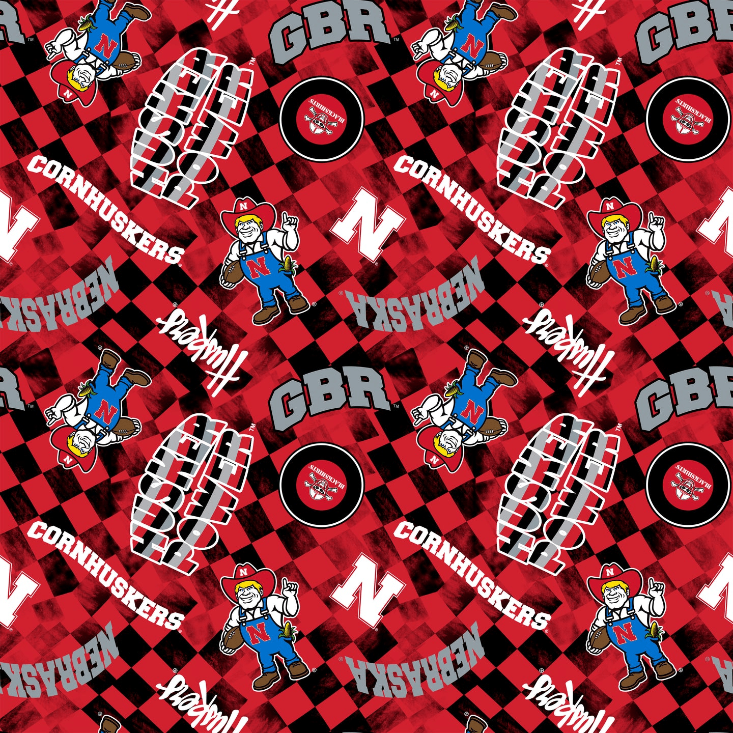 NCAA - Nebraska Red Canvas - NE1380 - Red - Sykel Enterprises - Nebraska Quilt Company - F2502420