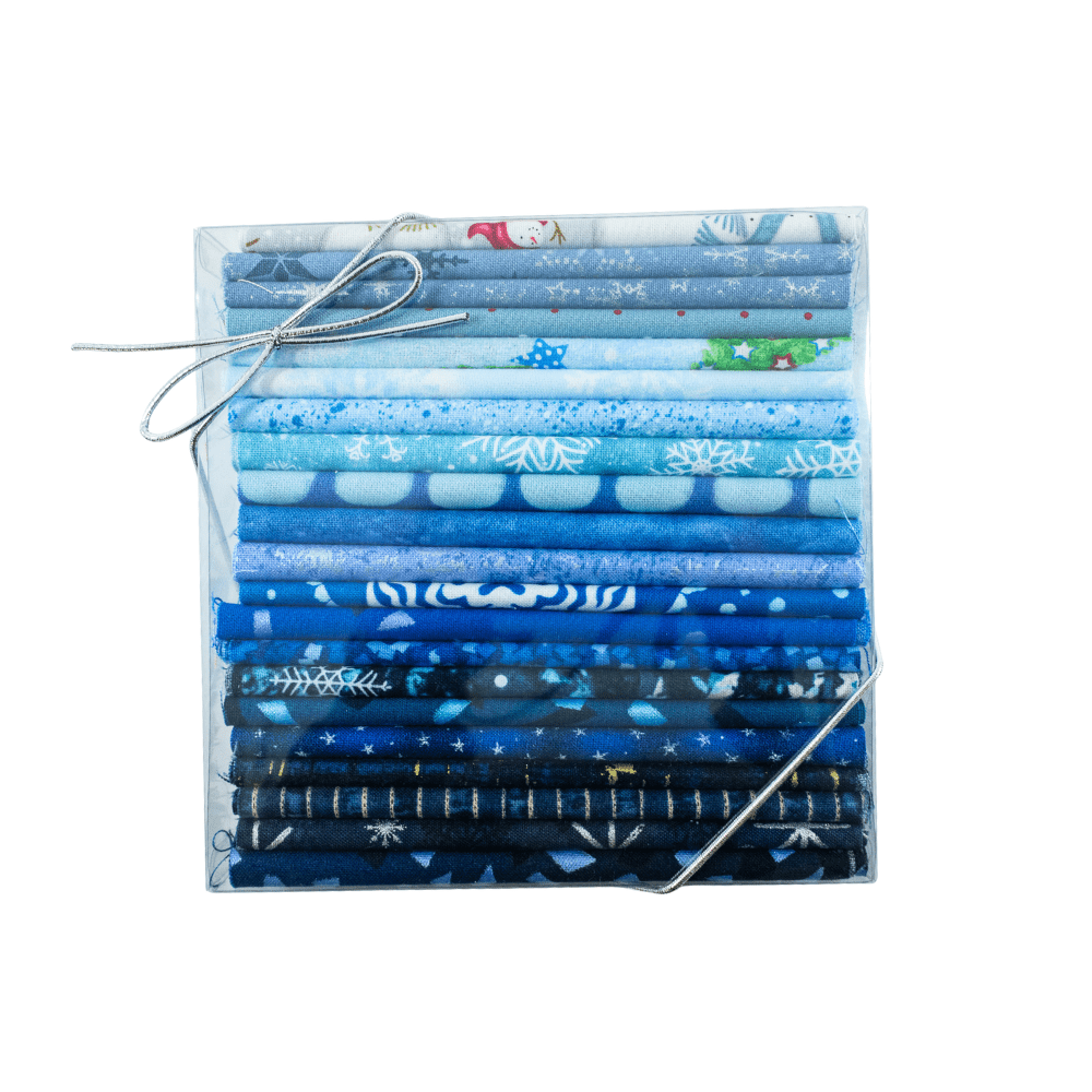 NQC Curated Assorted 5" Squares Blue Christmas Multi 42 Pieces - Nebraska Quilt Company - PC260292