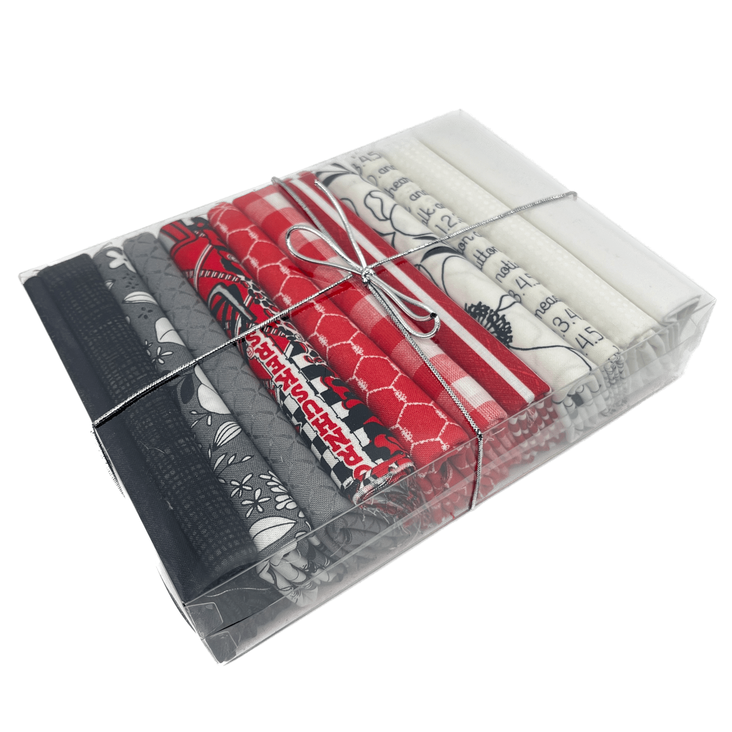 NQC Curated Various 10" Squares Red, Black, White 42 Pieces - Nebraska Quilt Company - PC2400735