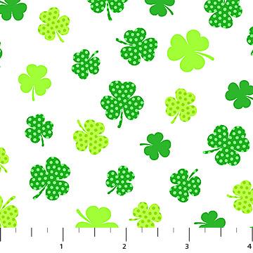 Paddy's Parade Shamrock Shower Irish Jig White - 10662 - 10 - Patrick Lose Fabrics - Nebraska Quilt Company - F251552