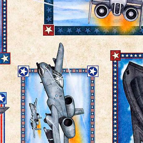 Patriot Airforce Patch Cream - 30931 - E - QT Fabrics - Nebraska Quilt Company - F2403090
