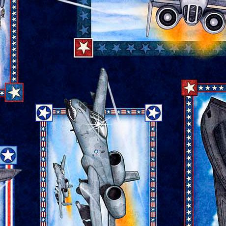 Patriot Airforce Patch Navy Blue - 30931 - N - QT Fabrics - Nebraska Quilt Company - F2403103