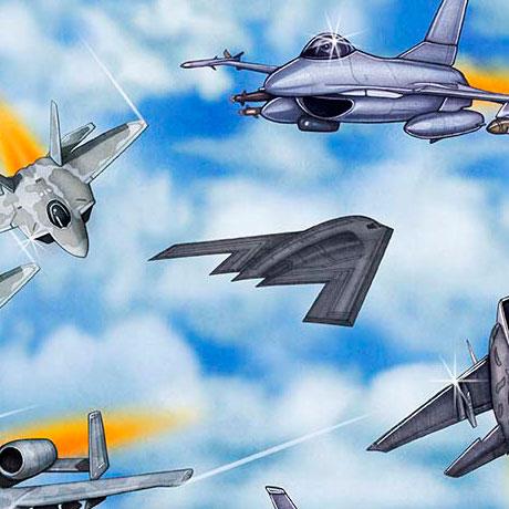 Patriot Fighter Jets Blue - 30932 - B - QT Fabrics - Nebraska Quilt Company - F2403102