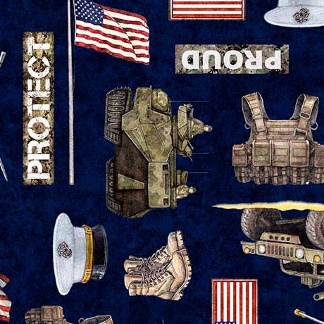 Patriot Marines Allover Navy Blue - 30939 - N - QT Fabrics - Nebraska Quilt Company - F2403096