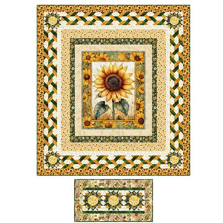Sunflower Award Quilt with Matching Table Runner Pattern - Nebraska Quilt Company - PUB260878