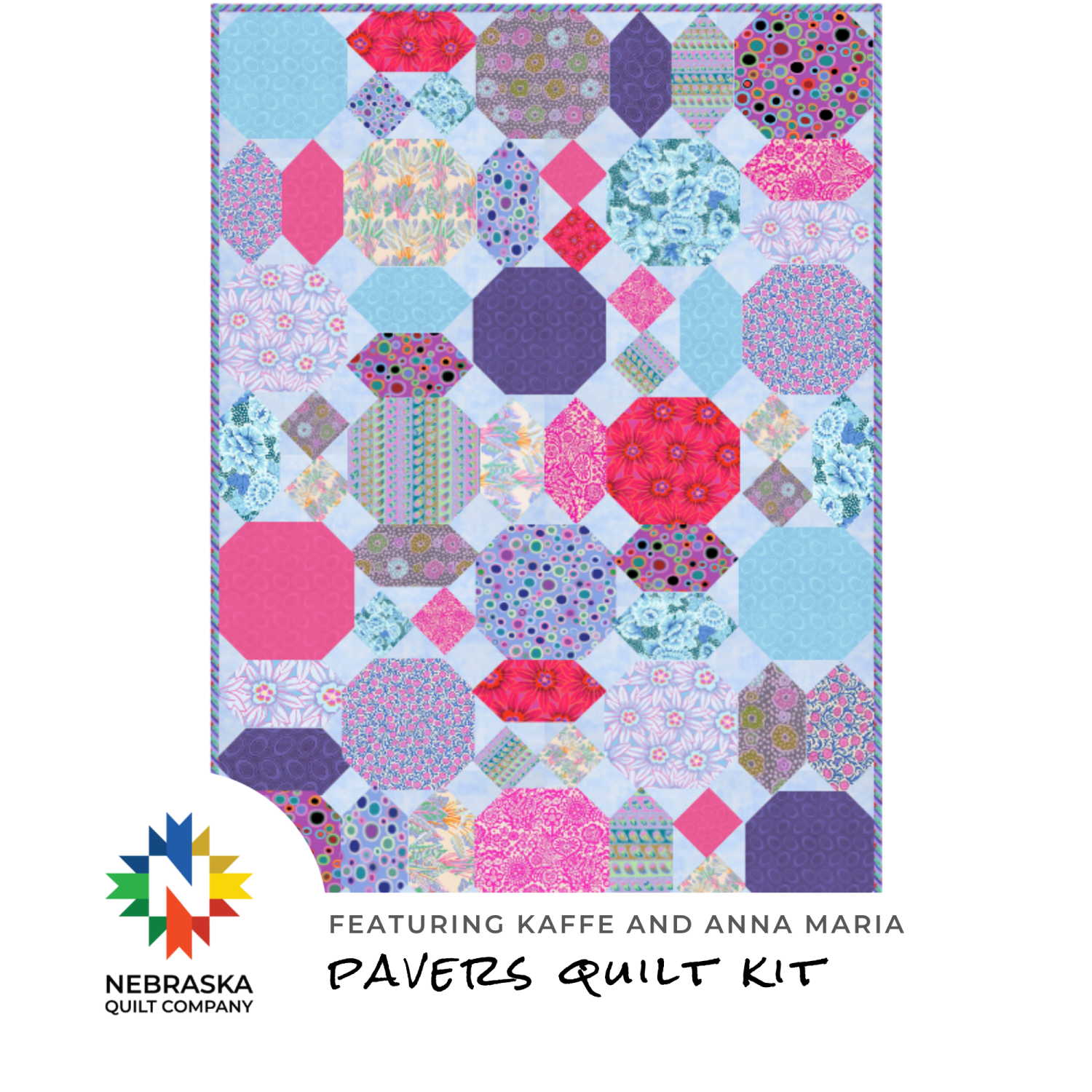 Pavers Quilt Kit featuring Kaffe and Anna Maria - Nebraska Quilt Company - K261789