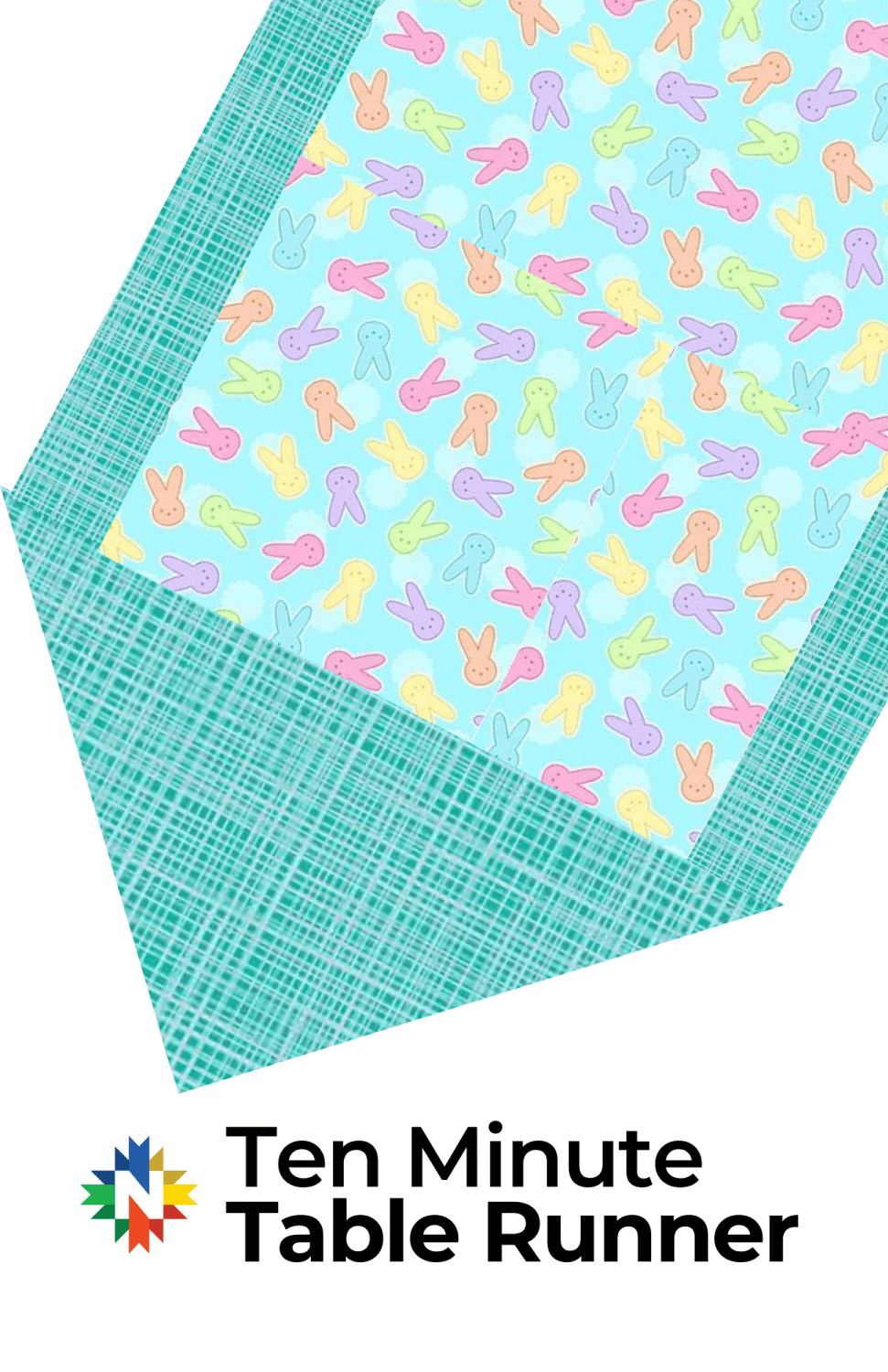 Peeps Bunnies Ten Minute Table Runner Kit - Nebraska Quilt Company - K260026