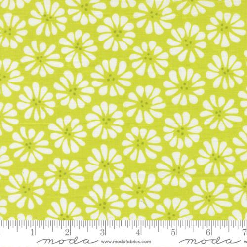 Pick Me Lazy Daisy Lime Green - 22491 15 - Moda Fabrics - Nebraska Quilt Company - F251324