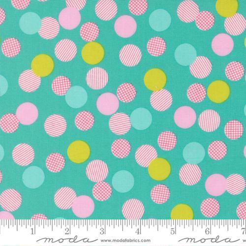 Pick Me Playful Dot Aqua Teal - 22494 14 - Moda Fabrics - Nebraska Quilt Company - F251336