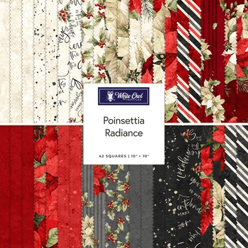 Poinsettia Radiance 10" Squares Multi 42 Pieces - Nebraska Quilt Company - PC261035