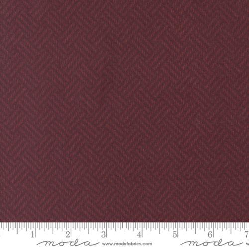 Prairie Gatherings Flannels Basket Weave Blenders Merlot Red - 49312 19F - Moda Fabrics - Nebraska Quilt Company - F250073