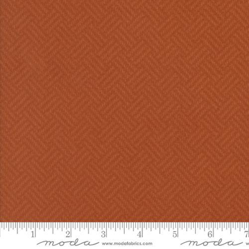 Prairie Gatherings Flannels Basket Weave Blenders Rust Orange - 49312 21F - Moda Fabrics - Nebraska Quilt Company - F250075