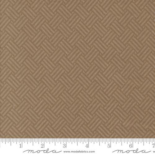 Prairie Gatherings Flannels Basket Weave Blenders Teak Brown - 49312 14F - Moda Fabrics - Nebraska Quilt Company - F250070