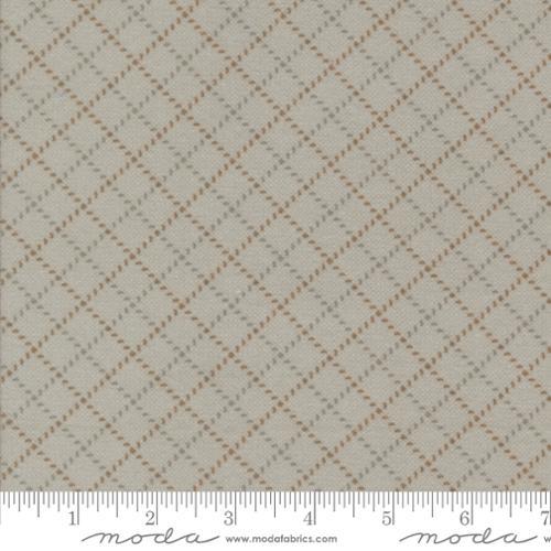 Prairie Gatherings Flannels Stitched Grid Blenders Feather Gray - 49315 12F - Moda Fabrics - Nebraska Quilt Company - F250083