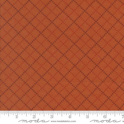 Prairie Gatherings Flannels Stitched Grid Blenders Rust Orange - 49315 21F - Moda Fabrics - Nebraska Quilt Company - Prairie Gatherings Flannels Stitched Grid Blenders Rust Orange - 49315 21F - Moda Fabrics