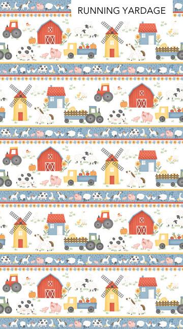 Quack Quack Moo Farm Stripe Multi - 27817 - 10 - Northcott Fabrics - Nebraska Quilt Company - F2402077