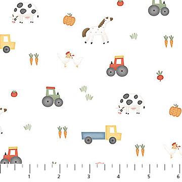 Quack Quack Moo Farm Toss White - 27818 - 10 - Northcott Fabrics - Nebraska Quilt Company - F2402078