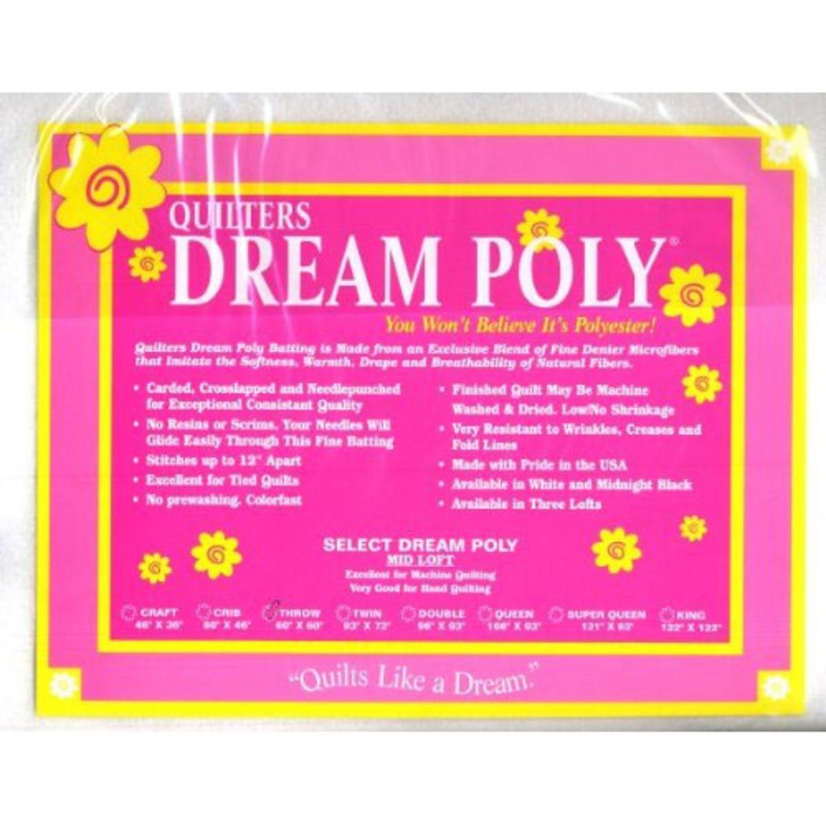 Quilters Dream Black Poly Select Batting 93" x 108" Queen - Nebraska Quilt Company - NB02773
