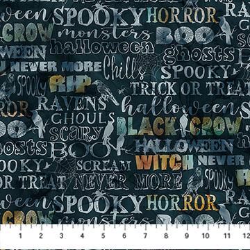 Raven's Call Words Black Multi - DP28950 - 99 - Northcott Fabrics - Nebraska Quilt Company - F260960