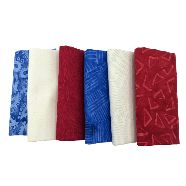 Red White and Blue Half Yard Bundle V.1 Multi 6 Pieces - Nebraska Quilt Company - PC261300