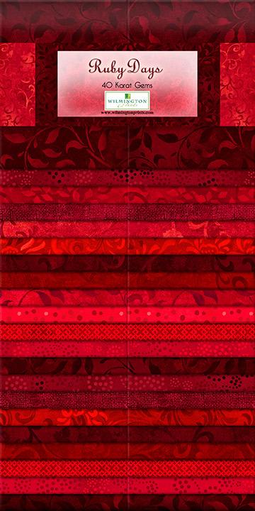 Ruby Days 2.5" Strips Red 40 Pieces - Nebraska Quilt Company - PC00033