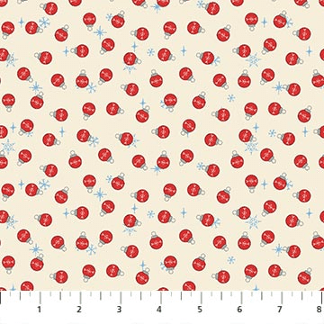 Rudolph The Red-Nosed Reindeer Bauble Dot Cream - RD1008-12 - Northcott Fabrics - Nebraska Quilt Company - F261499