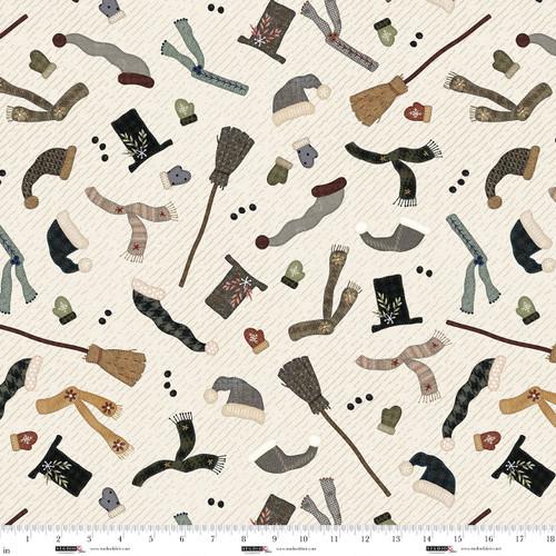 Snowy Days & Frosty Nights Snowman Accessories Cream - 8460 - 14 - Studio E Fabrics - Nebraska Quilt Company - F250761