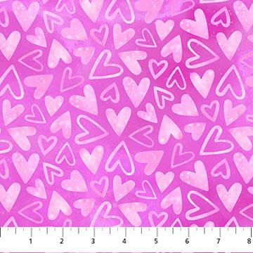 Sparkle Magic Hearts Pink - 27642 - 23 - Northcott Fabrics - Nebraska Quilt Company - F260064