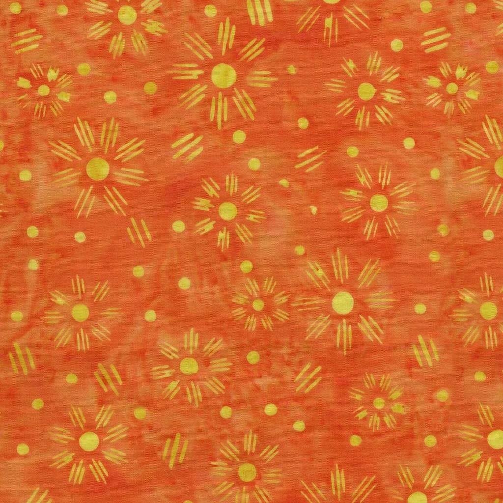 Spring Fling Flower Dot Dash Orange Tiger - 422502266 - Island Batik - Nebraska Quilt Company - F260990