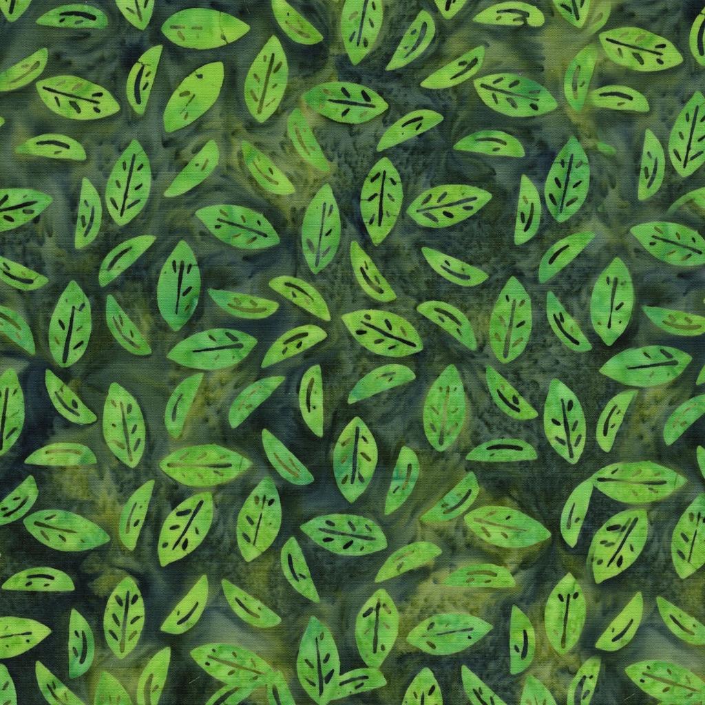 Spring Fling Leaves Green Jungle - 422504670 - Island Batik - Nebraska Quilt Company - F260849