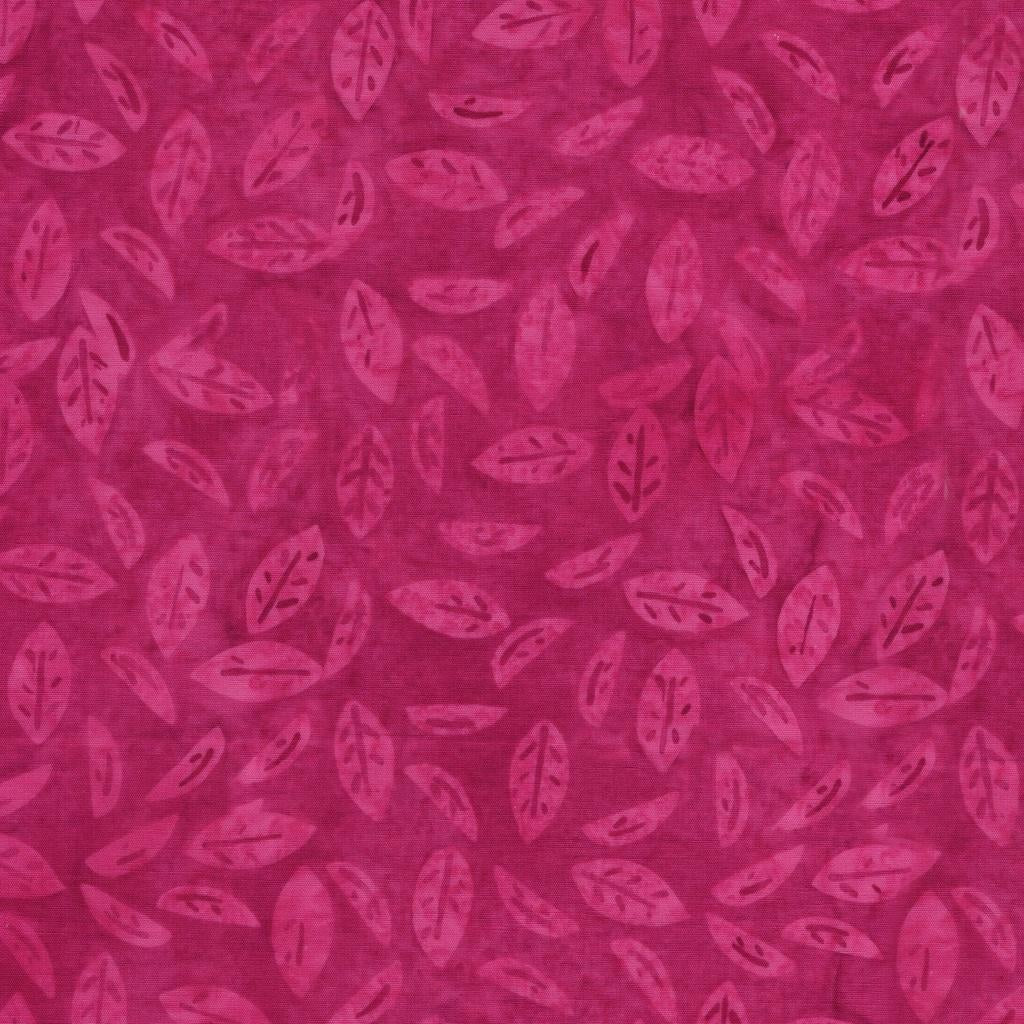 Spring Fling Leaves Pink Valentino - 422504180 - Island Batik - Nebraska Quilt Company - F260999