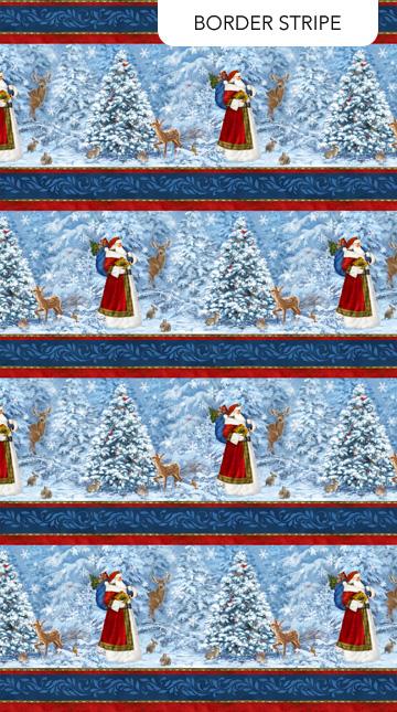 St. Nicholas Border Stripe Multi - DP28213 - 48 - Northcott Fabrics - Nebraska Quilt Company - F2402234