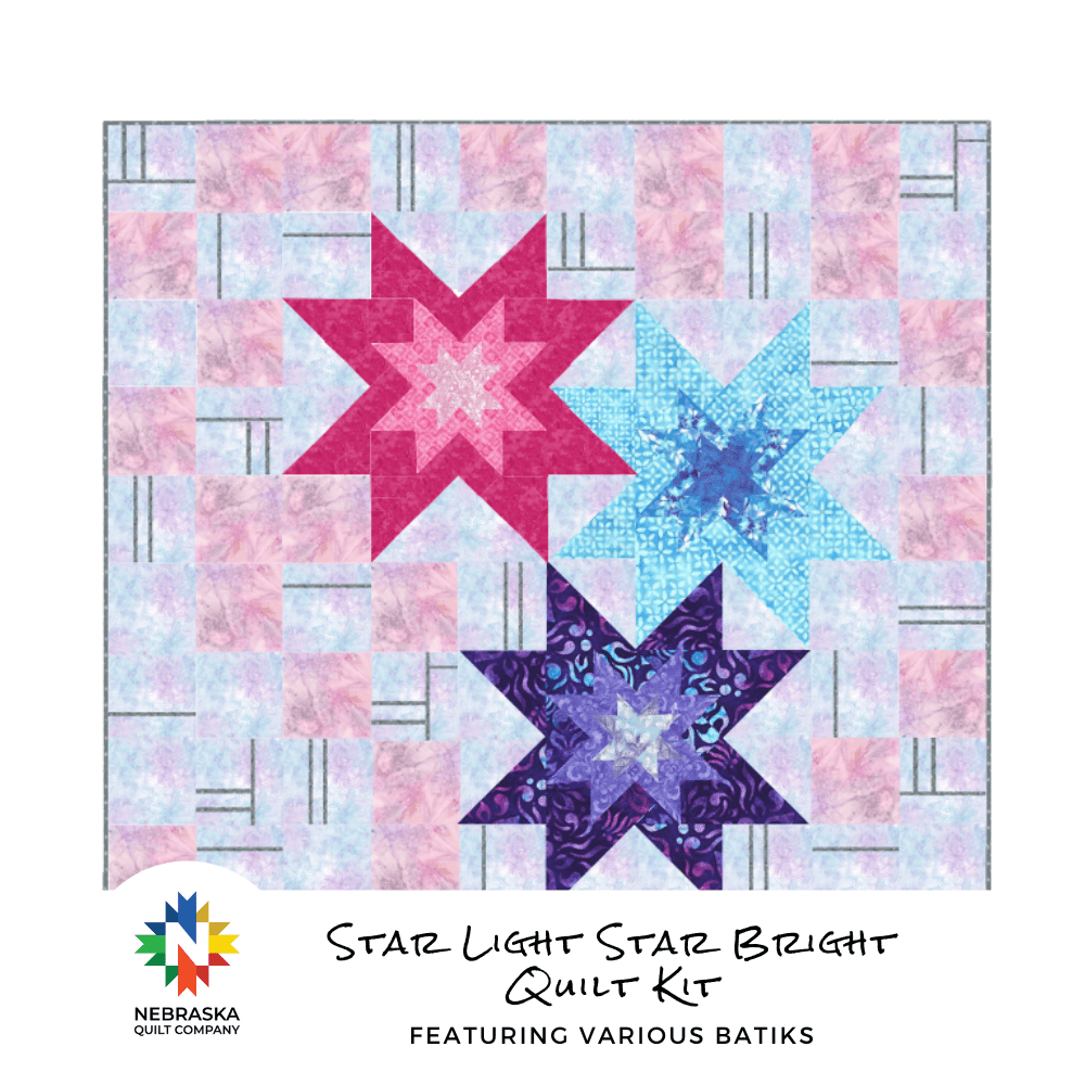Star Light Star Bright Quilt Kit Featuring Various Batiks - Nebraska Quilt Company - K2402588