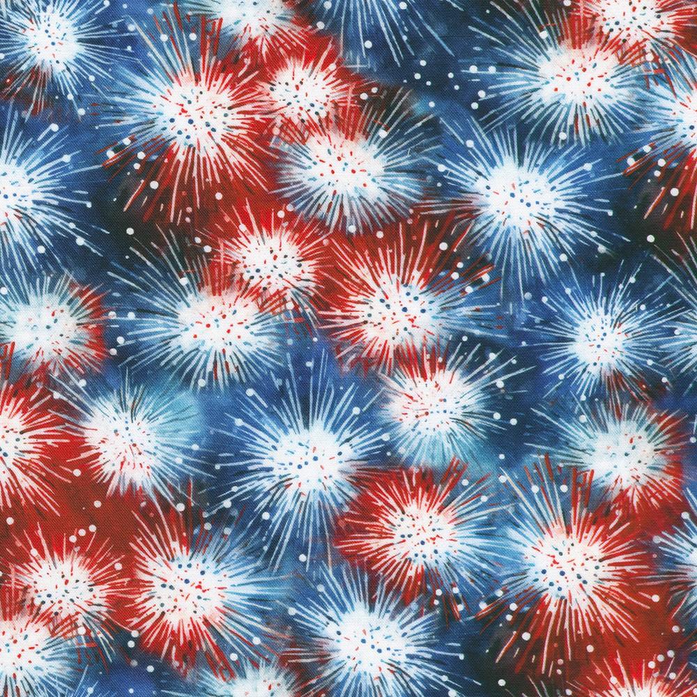 Stars and Stripes Packed Fireworks Celebration Multi - SRKD - 23429 - 203 - Robert Kaufman - Nebraska Quilt Company - F260518