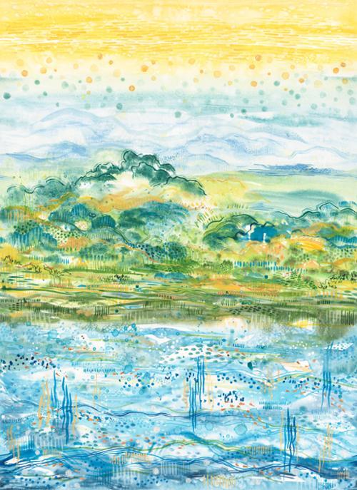 Sunshine and Blue Skies Hop Skip And Jump Landscape Ombre Multi - 39831 11 - Moda Fabrics - Nebraska Quilt Company - F2400547