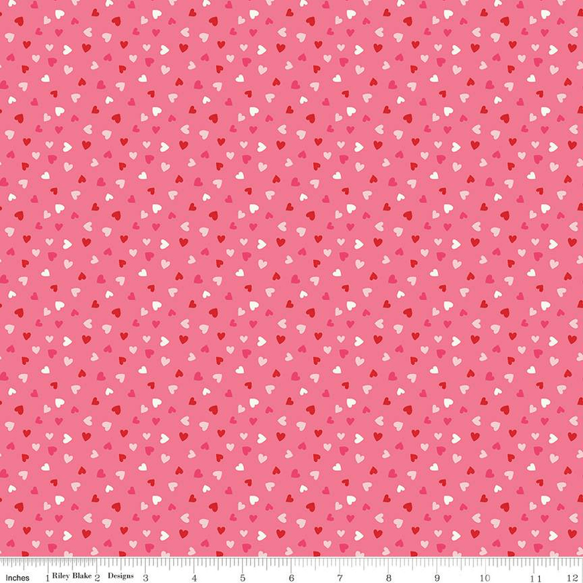 Sweetheart Heart Toss Hot Pink - C15505 - HOTPINK - Riley Blake Designs - Nebraska Quilt Company - F09729