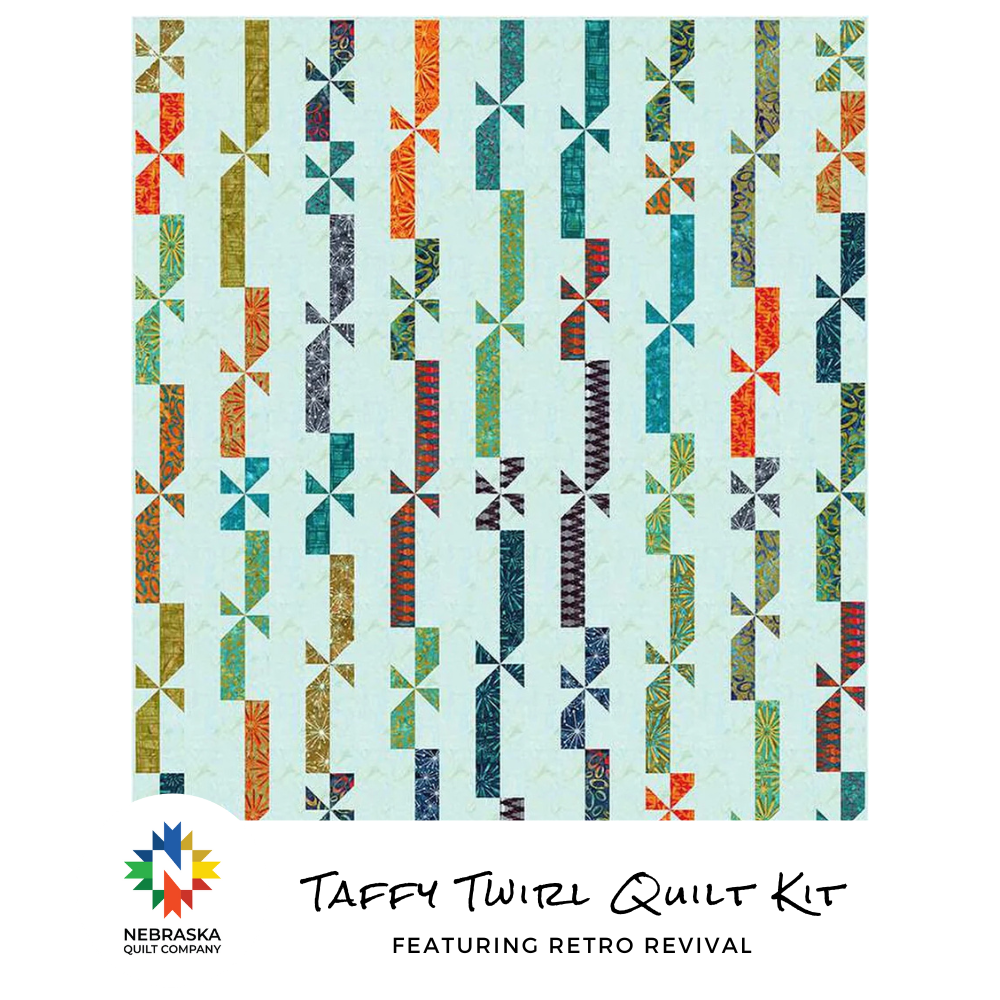 Taffy Twirl Quilt Kit Featuring Retro Revival - Nebraska Quilt Company - Taffy Twirl Quilt Kit Featuring Retro Revival