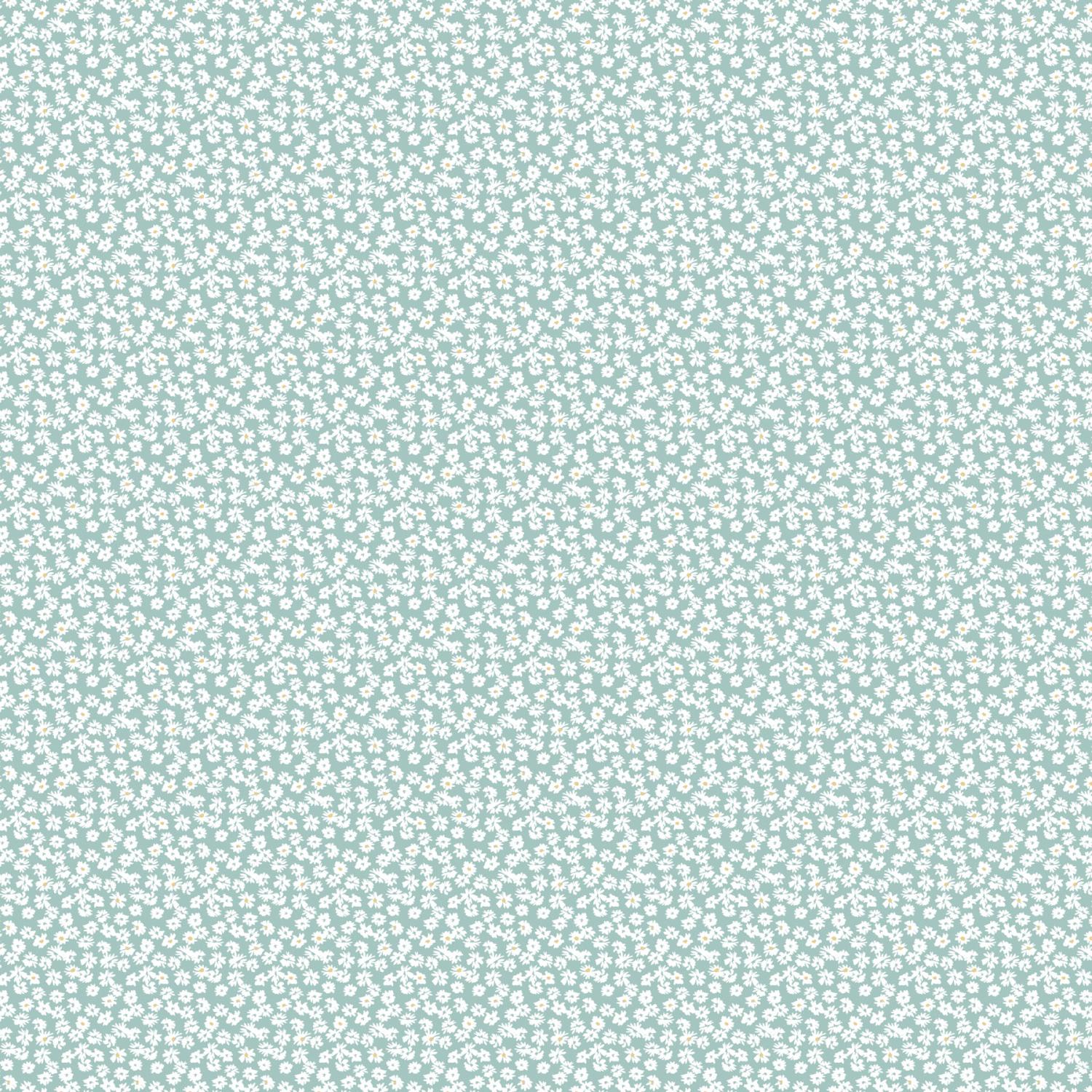 Tender Daisies Mint Blue - 91163 - 60 - FIGO Fabrics - Nebraska Quilt Company - F251493