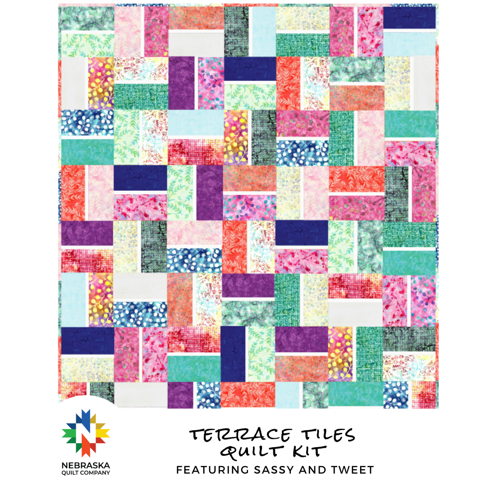 Terrace Tiles Quilt Kit featuring Sassy and Tweet - Nebraska Quilt Company - Terrace Tiles Quilt Kit featuring Sassy and Tweet