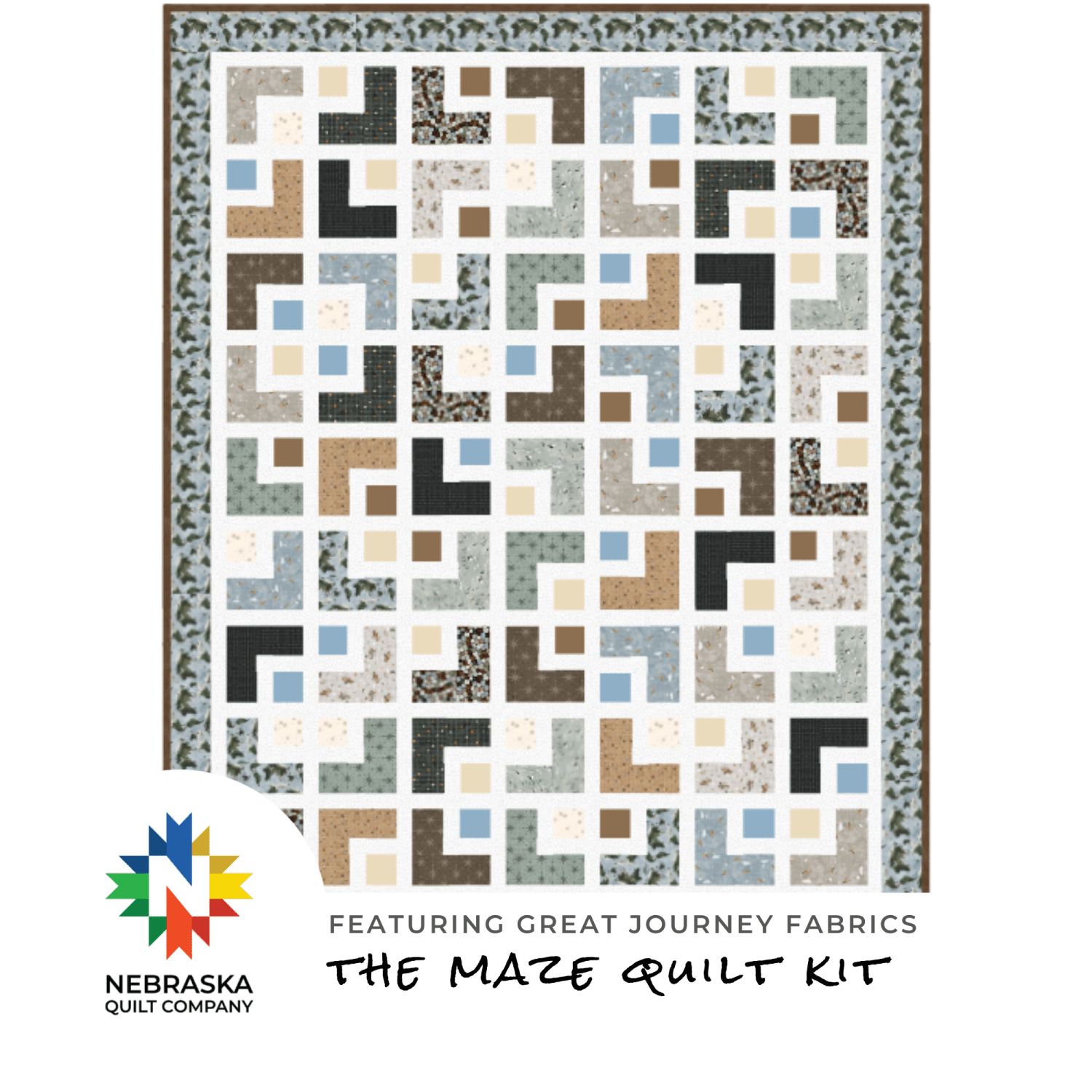 The Maze Quilt Kit featuring Great Journey Fabrics - Nebraska Quilt Company - K260156