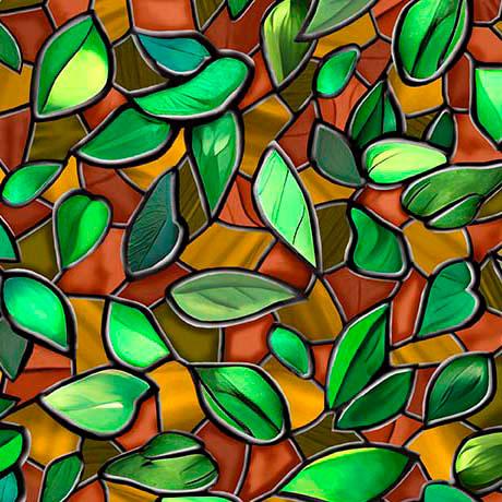 Tree of Life Leaves Chestnut Brown - 30927 - A - QT Fabrics - Nebraska Quilt Company - F2403077