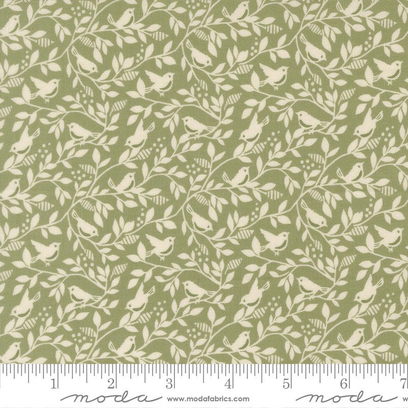 True Love Birds of a Feather Fern Dark Green - 5264 15 - Moda Fabrics - Nebraska Quilt Company - F261453